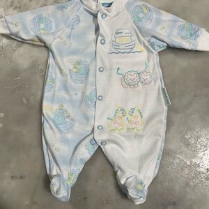 Little Me Blue and White Kids One Piece